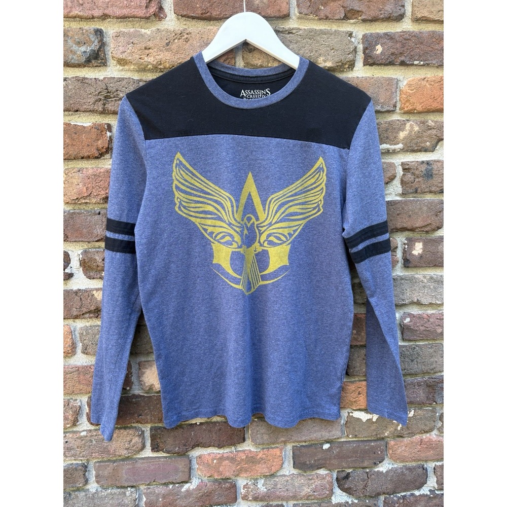 Assassin's Creed IV Shirt Mens size Small  Blue Long Sleeve Black Flag Crew Neck